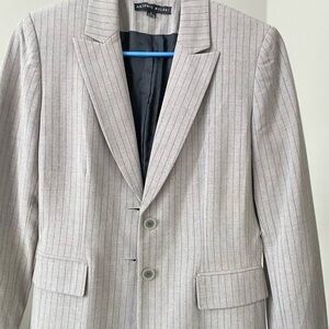ANTONIO MELANI Light Gray Striped Blazer